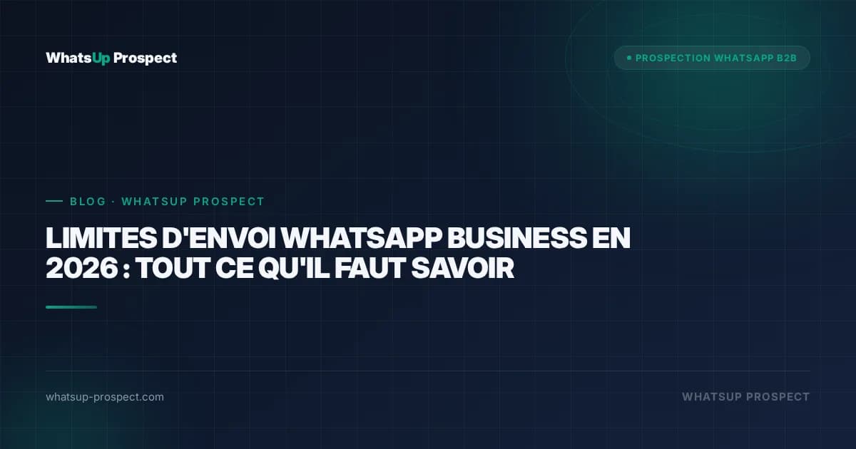 Illustration de l'article : Limites d'envoi WhatsApp Business en 2026 : tout ce qu'il faut savoir
