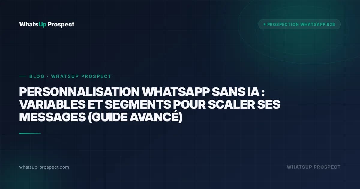 Illustration de l'article : Personnalisation WhatsApp sans IA : variables et segments pour scaler ses messages (guide avancé)